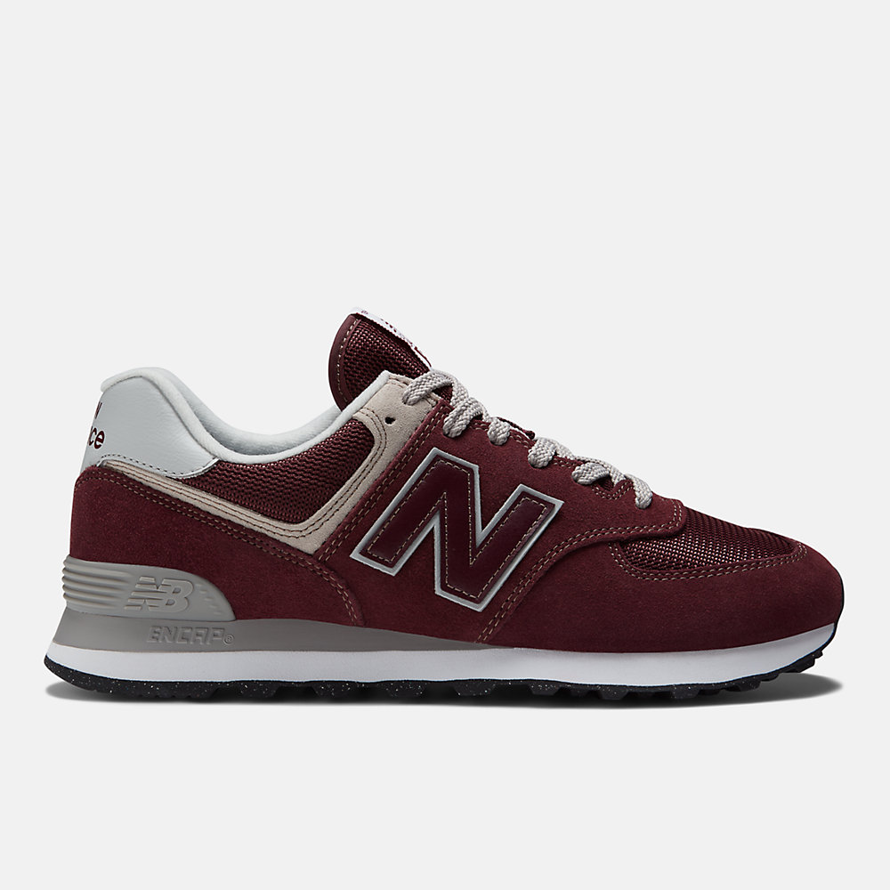 New Balance 574 Core Shoes Burgundy with White